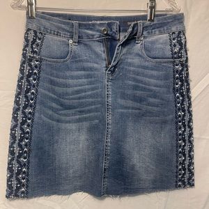 Grace in LA Embellished Denim Skirt